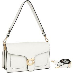 Women White Imported Leather Trendy Small Cross Body Evening Shoulder Handbag